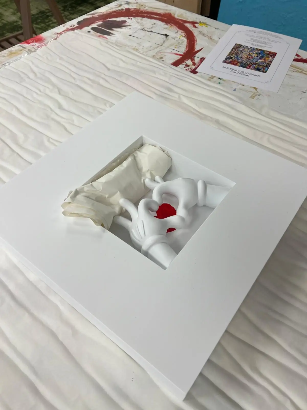 A small sculpture resting in a custom foam insert